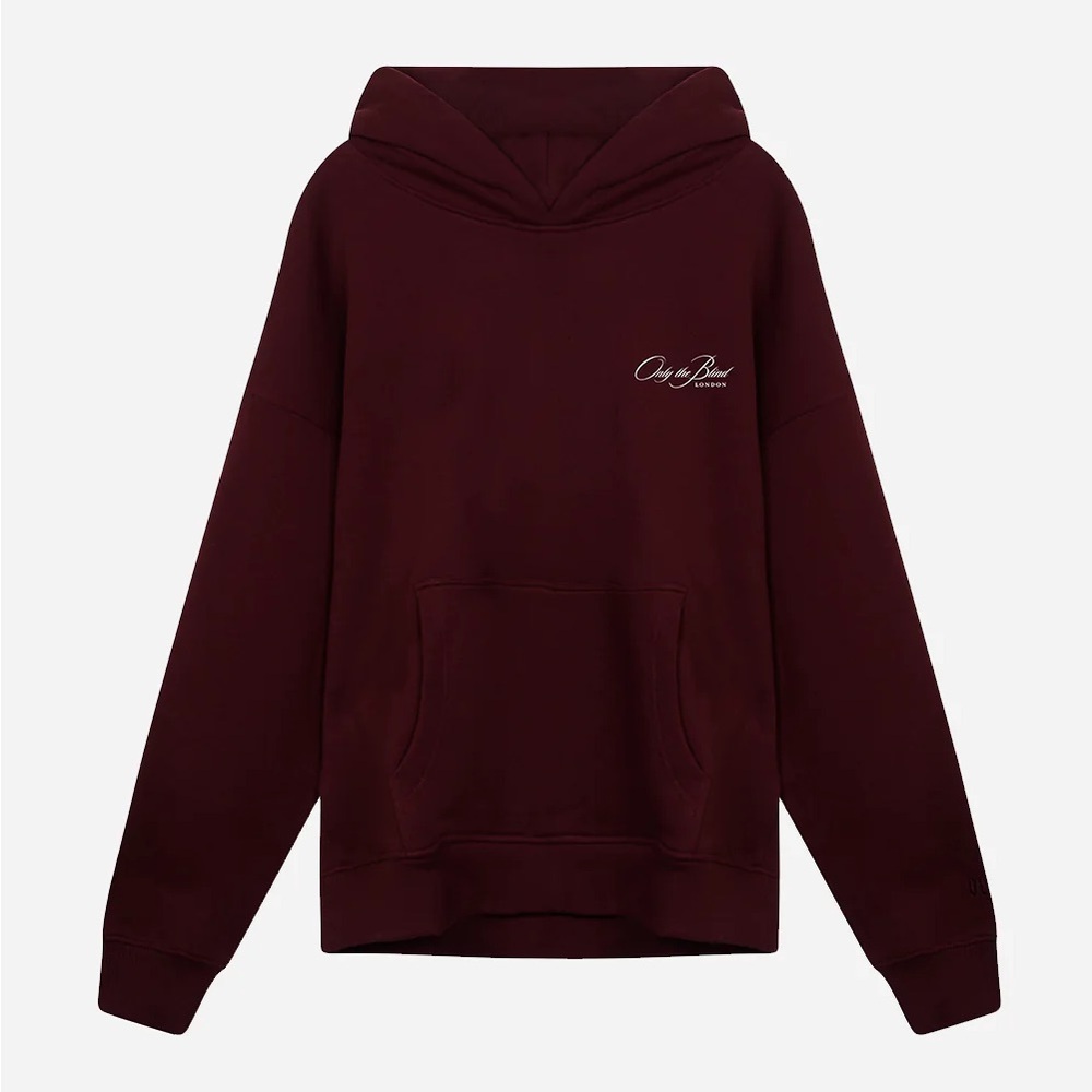 Only The Blind London MAROON ESSENTIAL HOODIE S Maroon Color Men Small Fashion